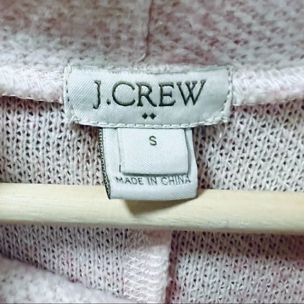 J Crew pink white textured cowl neck pullover sweater top shirt with pockets S - Picture 6 of 7